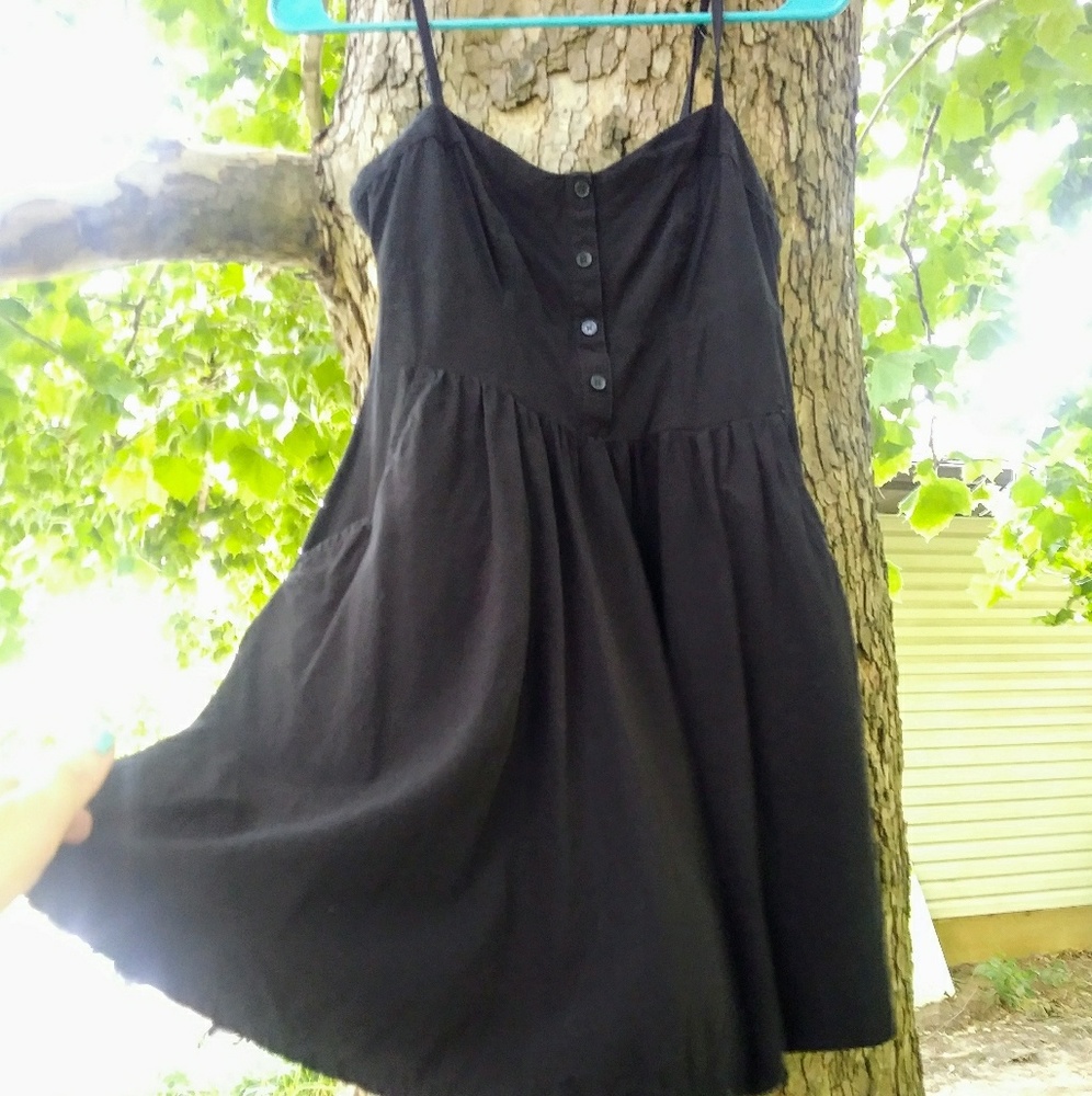 Express black sun dress with pockets